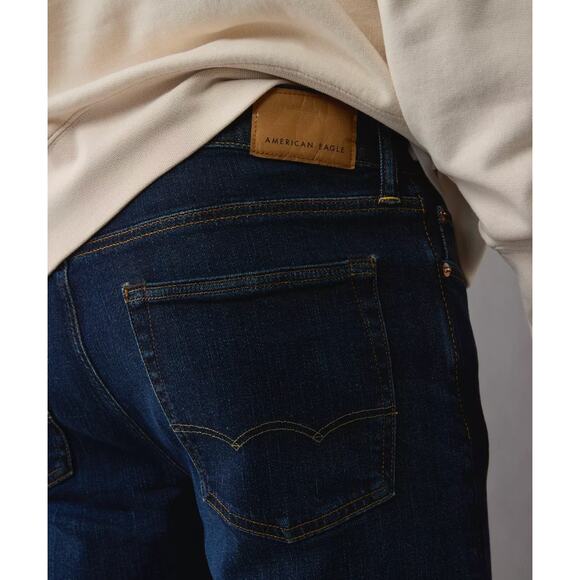 American Eagle AirFlex+ Original Straight Jeans Mens 40x32 Denim New Rich Indigo - Picture 4 of 12
